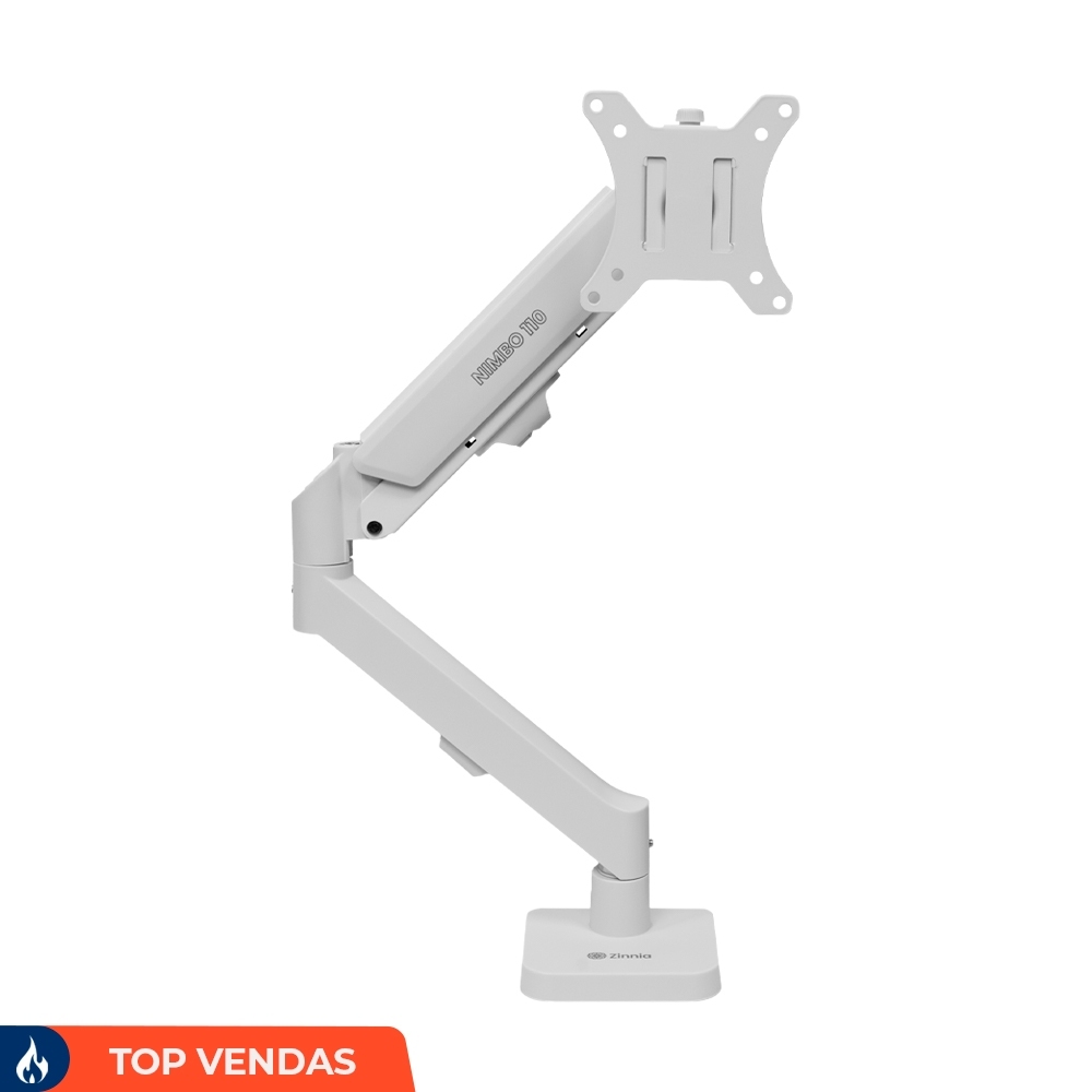 🔥 Suporte Articulado Para Monitor 13 a 32 Pistão a Gás Ajustável Zinnia Nimbo 110 Branco