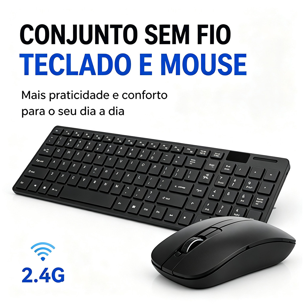 ✅ Kit Teclado e Mouse Sem Fio