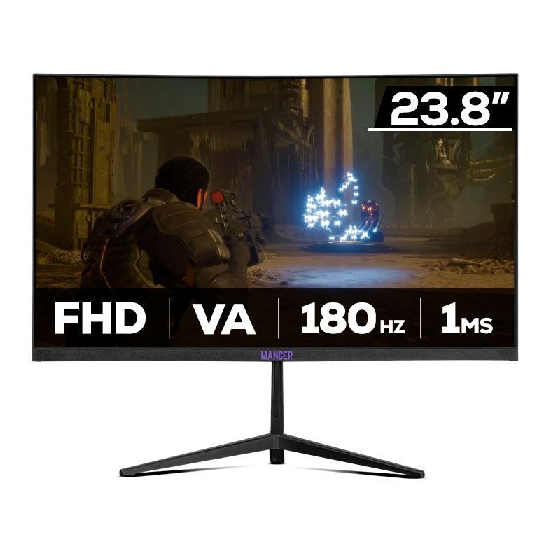 🔥 Monitor Gamer Mancer Valak Z186, 23.8 Pol, VA, Curvo, FHD, 1ms, 180Hz, HDMI/VGA, MCR-VK