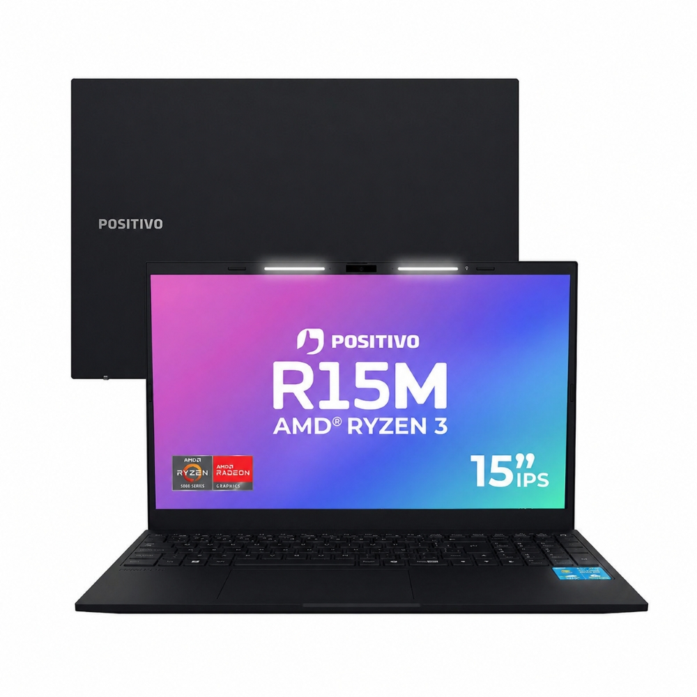 Notebook Positivo Vision R15M AMD Ryzen 3-7330U Linux 8GB RAM 256GB SSD Wi-Fi 6 Tela 15” I