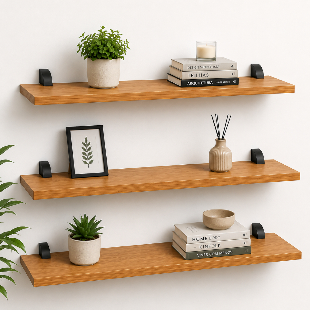 Kit 3 Prateleiras MDF Parede
