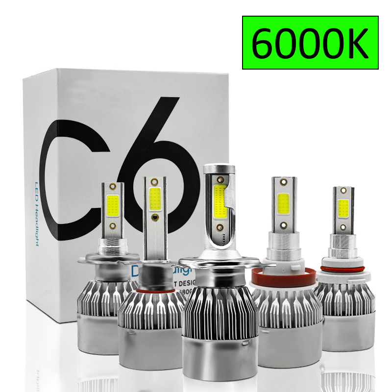Par de Lâmpadas C6 Super Led Automotivo 6000K H1 H3 H4 H7 H11 H13