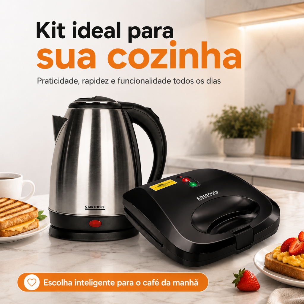 ✅ Startools Kit Chaleira e Sanduicheira Grill
