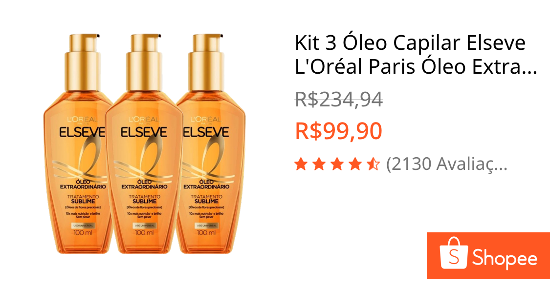 🧴 Kit 3 Óleo Elseve