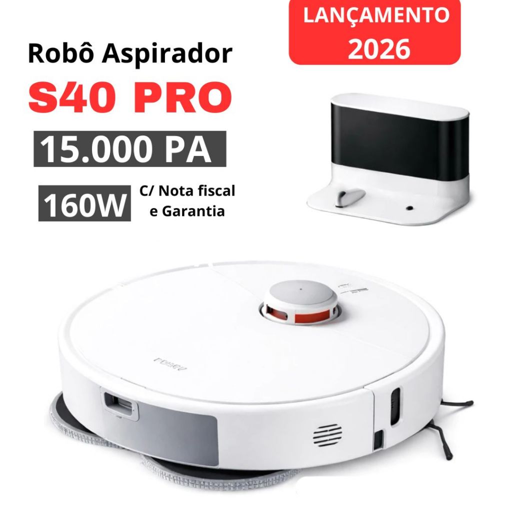 Robô Aspirador S40 PRO - Potência Máxima 15.000Pa