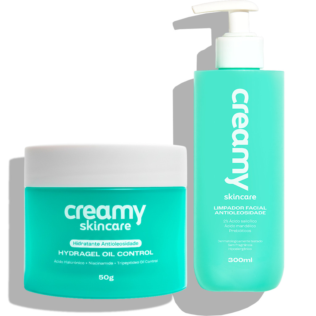 🧴 Kit Duo Hydragel Oil Control + Limpador Facial Creamy
