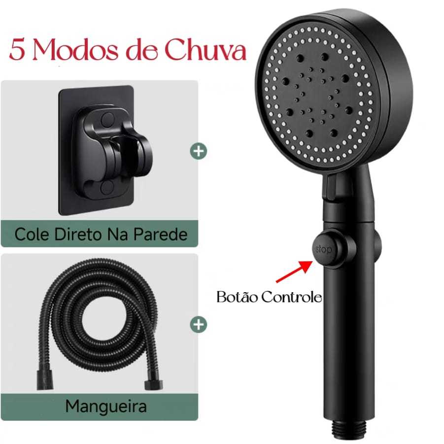 Chuveiro De Mão Ajustável Plástico