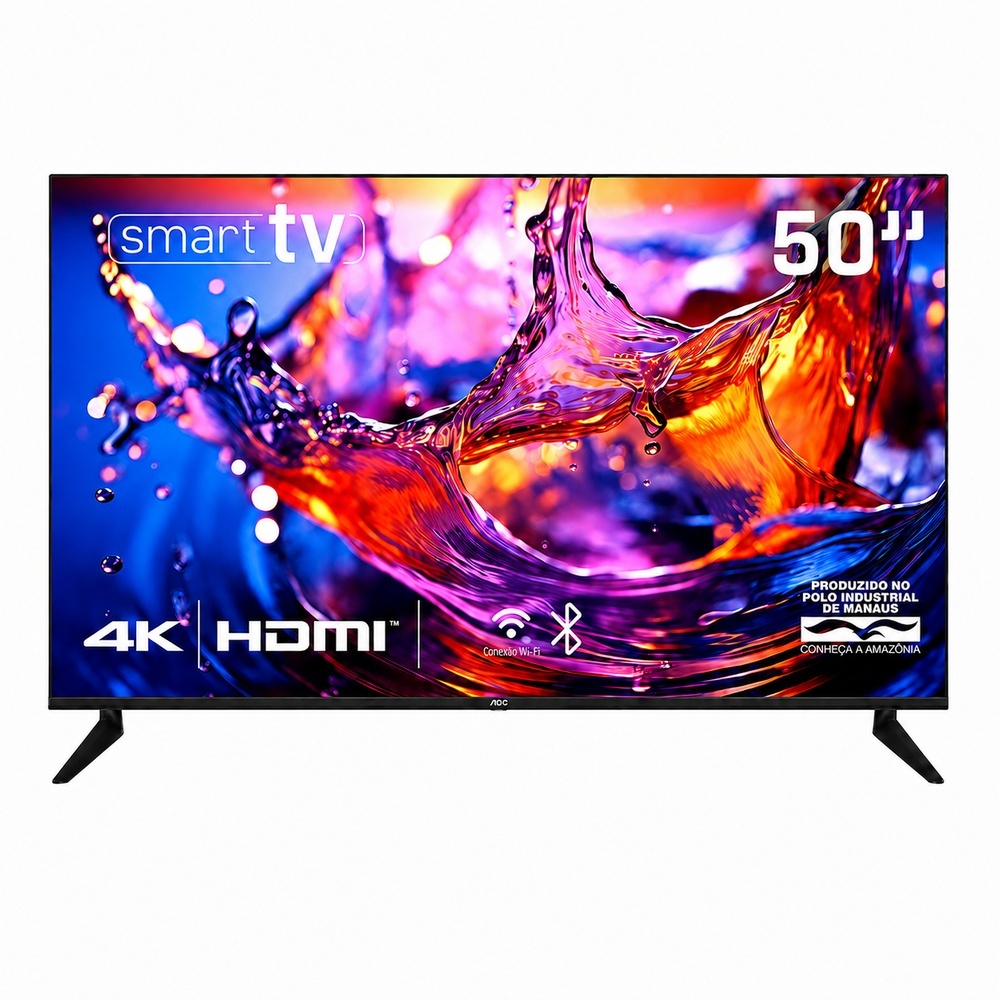 Smart TV HQ 50” 4K Bordas Ultrafinas Sistema Smart Design Slim