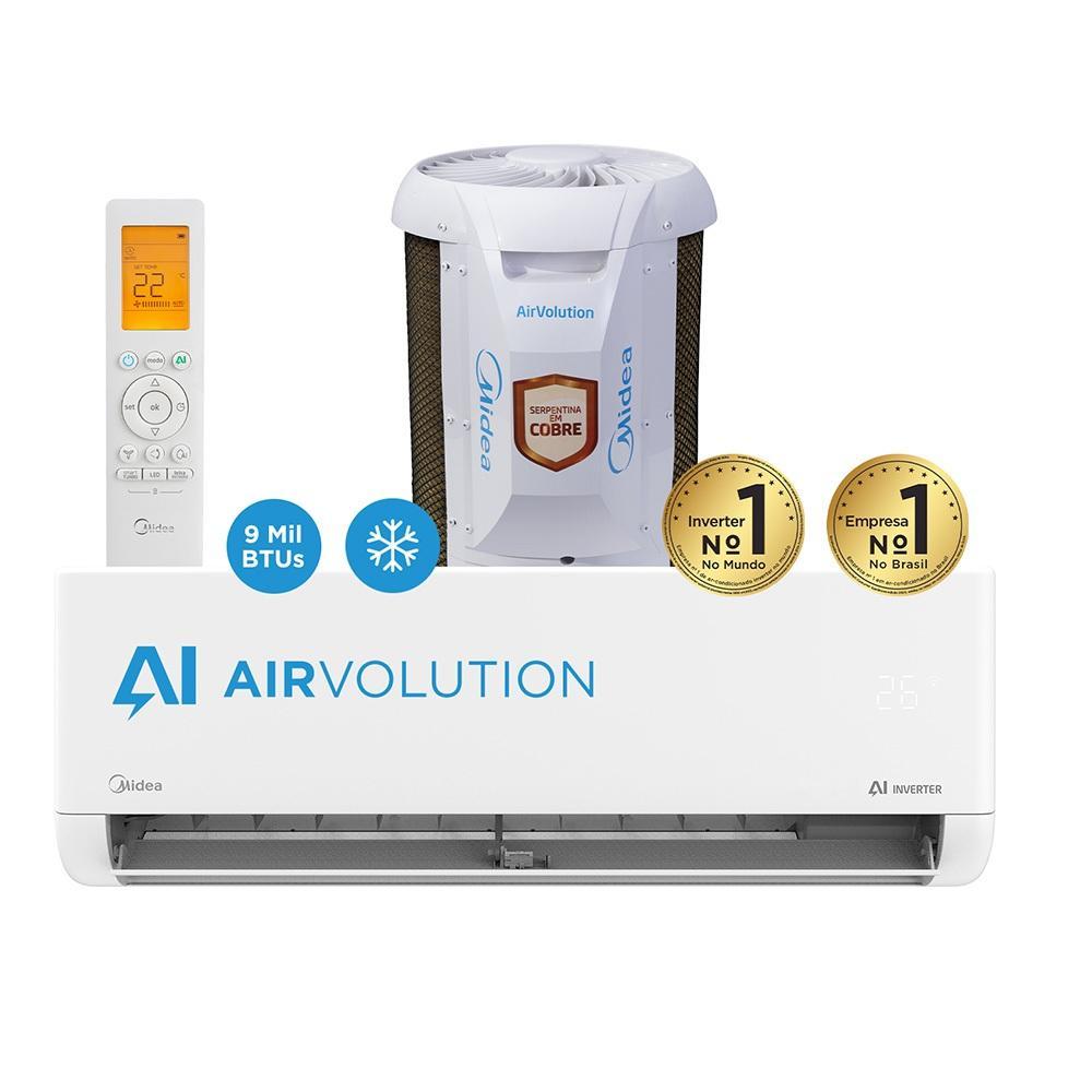 Ar Condicionado Split Midea Hi Wall Inverter AI AirVolution 9.000 BTU/h Frio Monofásico