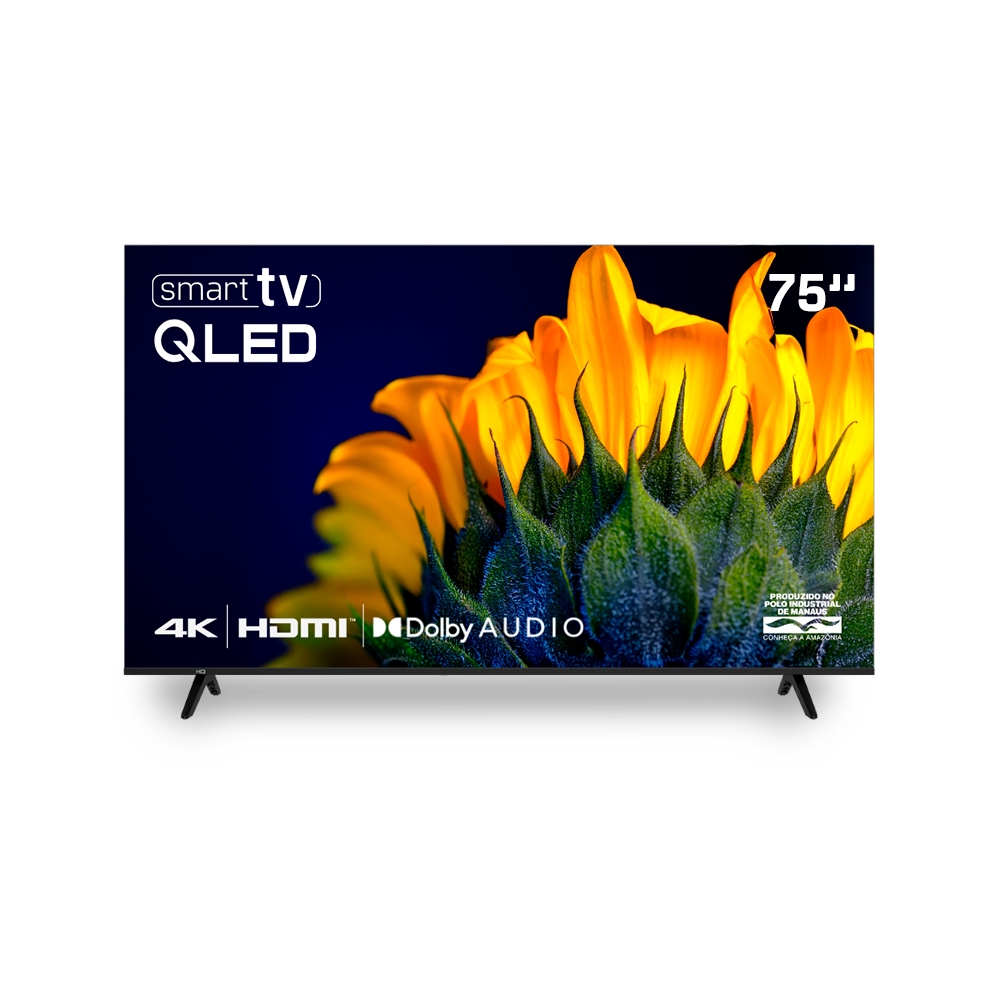 Smart TV HQ QLED 75 Polegadas HQ-QLED75SM 4K Wi-Fi Bluetooth, Apps, Netflix, YouTube e Pri