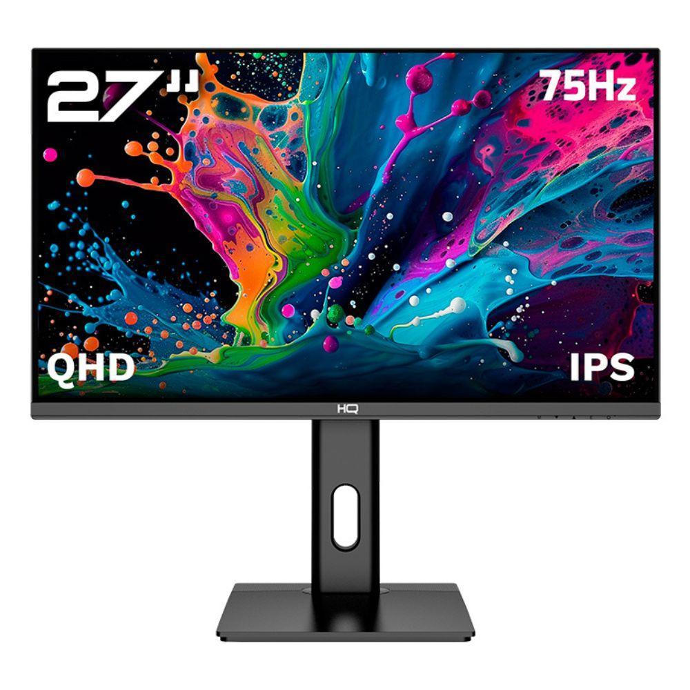 Monitor HQ Pro 27”, IPS, 1MS, QHD 2560x1440, Ergonômico, Ajuste de Altura e Rotação, HDMI 