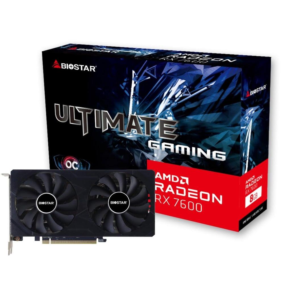 Placa De Vídeo Biostar AMD Radeon RX 7600 OC Ultimate Gaming, 8GB, GDDR6, FSR, Ray Tracing
