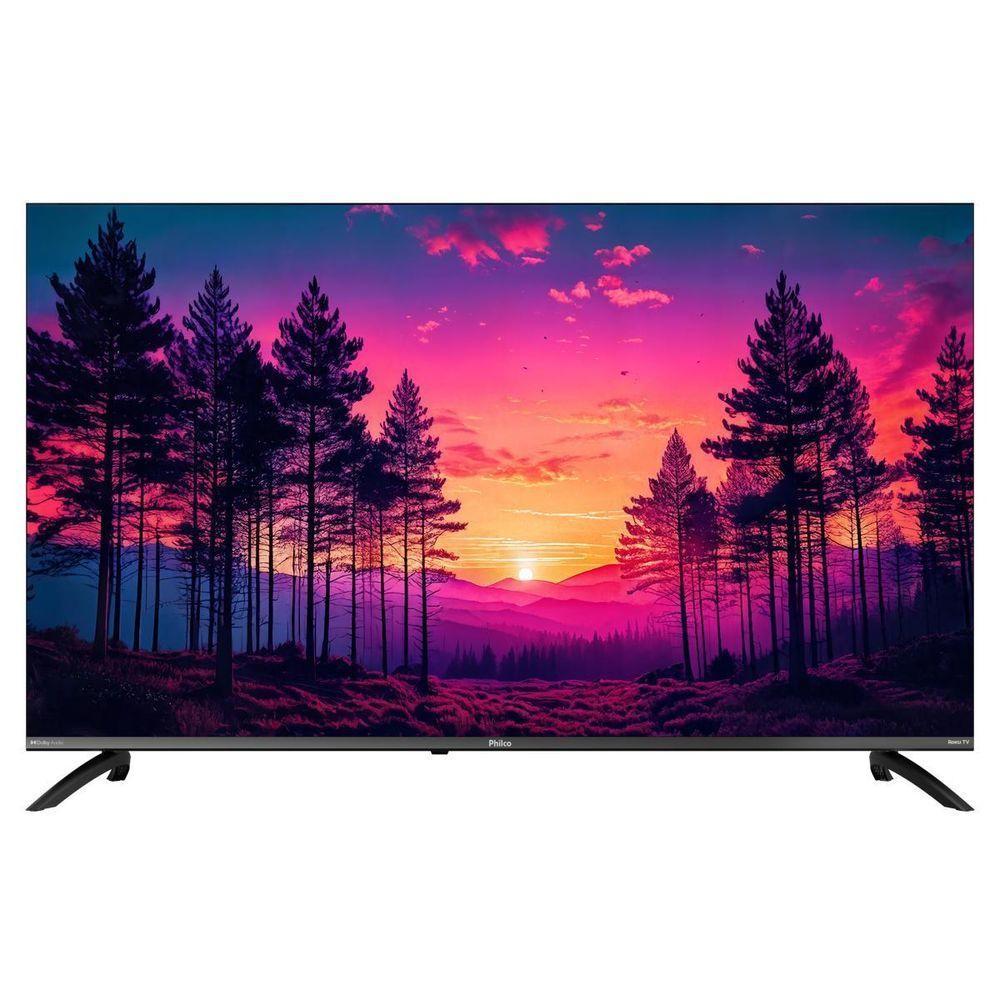 Smart TV Philco 49" UHD 4K DLED Cinza com Roku TV HDR10 Bivolt