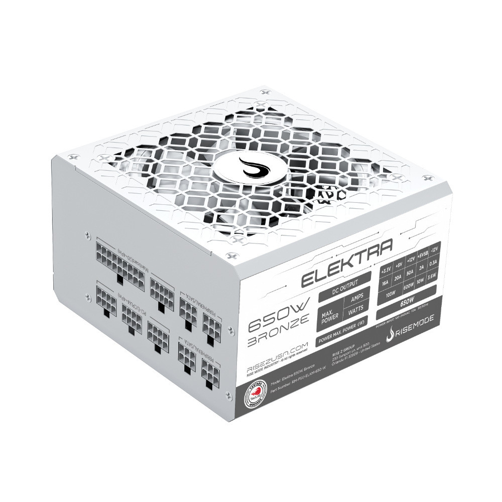 Fonte Gamer Rise Mode Elektra 650W 80 Plus Bronze PFC Ativo Full Modular - RM-PSU-ELKM-650