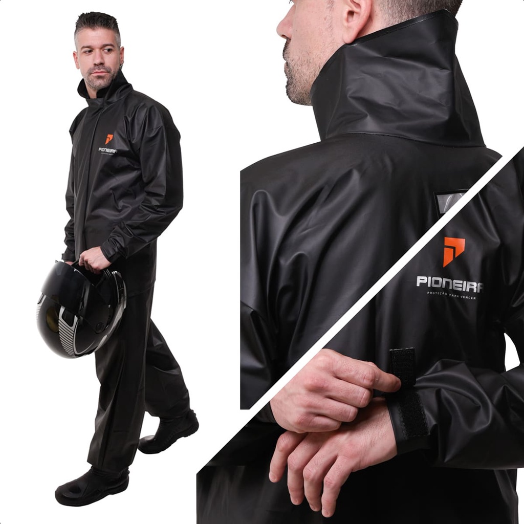 Proteção impermeável pra andar de moto sem preocupação.