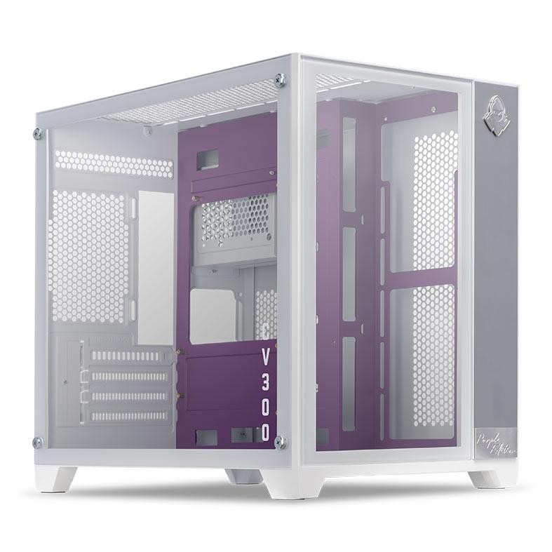 Gabinete Gamer Mancer CV300 Purple Edition, Mid-Tower, Lateral de Vidro,Branco e Roxo,MCR-