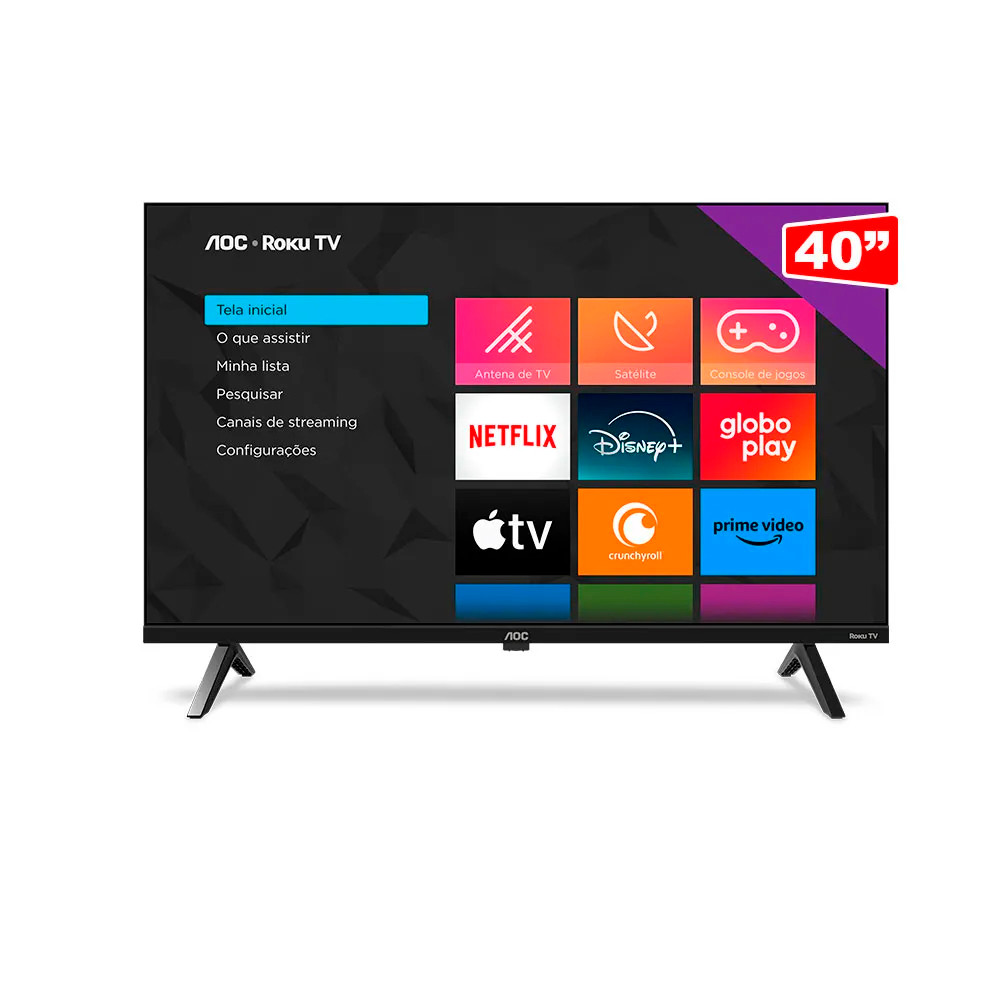 Smart TV LED AOC 40 Polegadas Full HD Roku