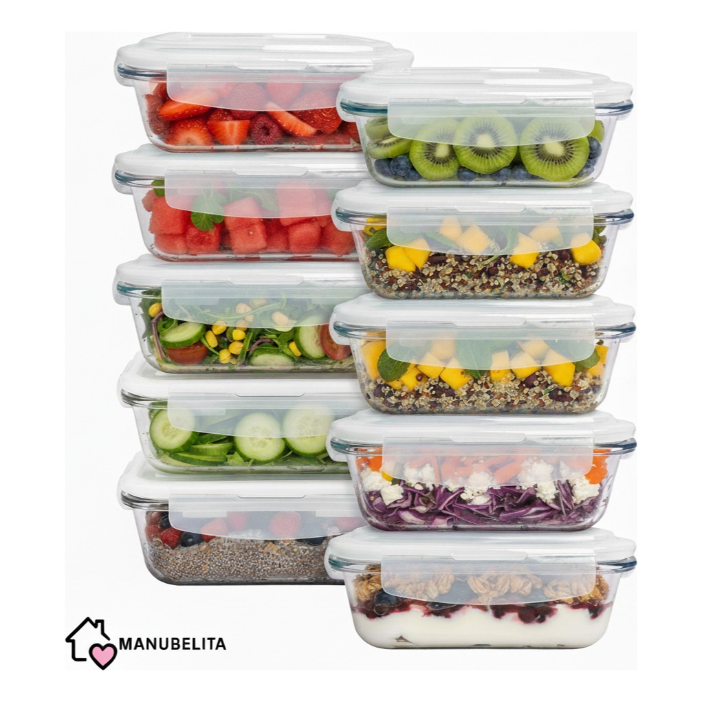Kit 10 Potes Vidro 370ml Hermético Marmita