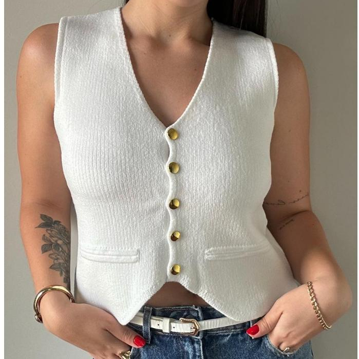 Colete Tricot Modal Feminino