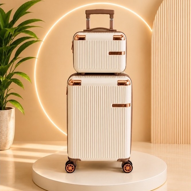 Conjunto Mala De Viagem 10KG E Frasqueira Cadeado TSA Roda Dupla 360°