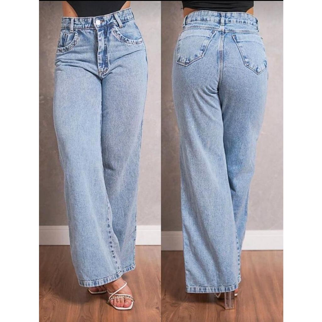 Calça Jeans Feminina Wide Leg