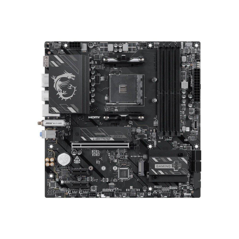 Placa-Mãe MSI B550M Gaming Plus WiFi6E, AMD AM4, DDR4, Wi-Fi 6E, Bluetooth 5.2, Preto e Pr