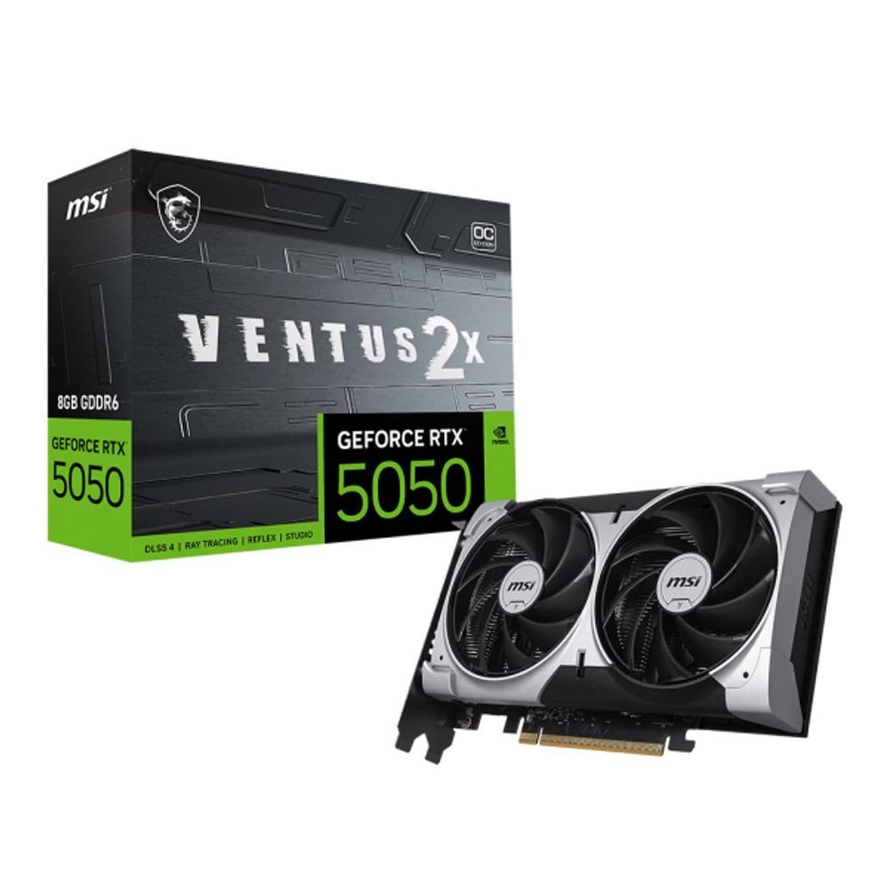 Placa de Vídeo NVIDIA GeForce MSI RTX5050 8GB Ventus 2x OC GDRR6 128 Bits - 912-V538